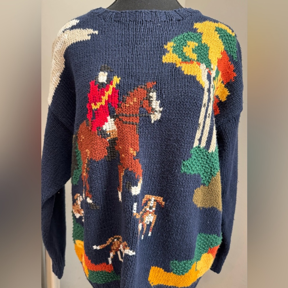 Michelle Stuart Multicolor Equestrian Sweater - image 2